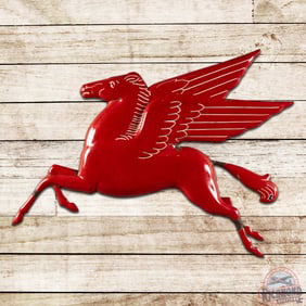 Mobil Pegasus Emb. Die Cut Single Sided Porcelain Sign
