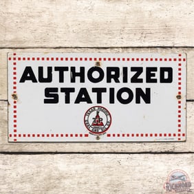 Rare TP Texas Pacific Coal and Oil Co. Authorized Station Single Sided Porcelain Sign w/ Logo