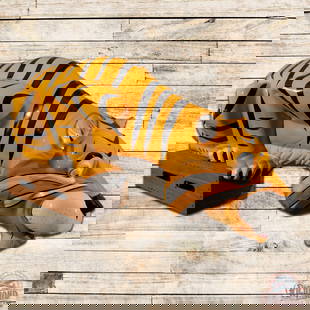 Original Large Esso Tiger Gas Station Statue: Original Large Esso Tiger fiberglass statue that has been professionally restored to day 1 standards. The restoration is excellent with great color and shine. There are a few areas of paint loss mainl