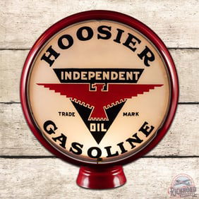Hoosier Independent Gasoline 15" Single Lens w/ HP Metal Gas Pump Globe Body