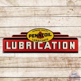 Pennzoil Supreme Quality Lubrication 6' Die Cut Single Sided Tin Sign w/ Logo