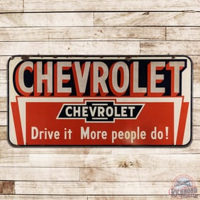Chevrolet "Drive it More People Do!" 8' Single Sided Tin Sign w/ Logo