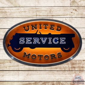 Fantastic NOS United Motors Service Countertop Lighted Advertising Sign w/ Original Box