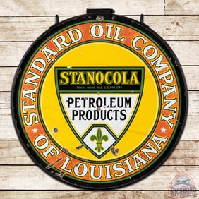 Stanocola Petroleum Products 30" Double Sided Porcelain Logo Sign w/ Ring