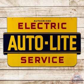 Auto-Lite Authorized Electric Service 4' Die Cut Double Sided Porcelain Sign
