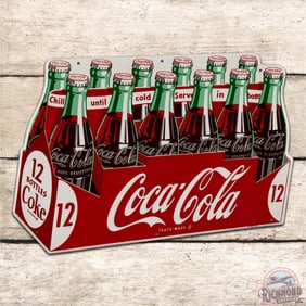 Outstanding 1954 Coca Cola Die Cut Single Sided Tin 12 Pack Sign