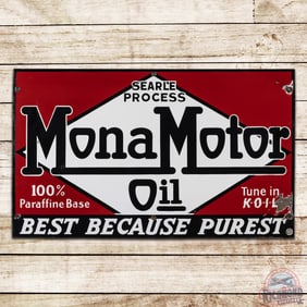 Mona Motor Oil "Best Because Purist" Single Sided Porcelain Sign