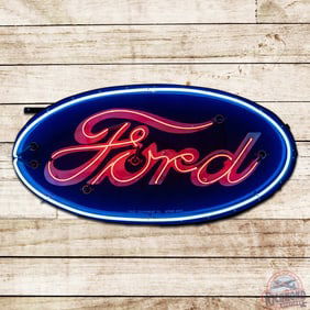 Outstanding Ford Automobiles 4' Double Sided Porcelain Factory Neon Sign