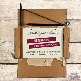 Outstanding NOS Ha Dees Perfection Automotive Heaters AC Authorized Service Tin Sign w/ Hanger & Box
