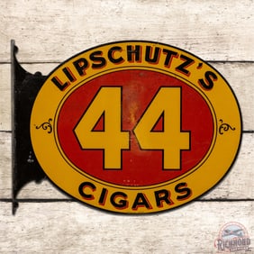 Lipschutz's 44 Cigars Double Sided Tin Flange Sign