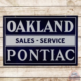 Oakland Pontiac Sales and Service Double Sided Porcelain Sign