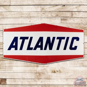 Atlantic Gasoline Service Station 6.5' Double Sided Porcelain ID Sign