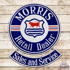 Morris Retail Dealer Sales and Service Double Sided Porcelain 2-Piece Sign