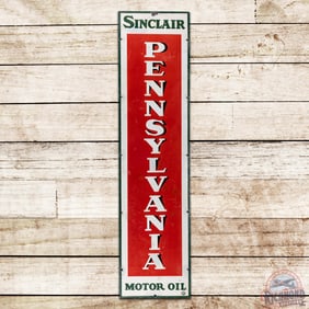 Sinclair Pennsylvania Motor Oil Vertical Single Sided Porcelain Sign