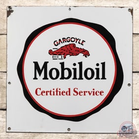 Fantastic Gargoyle Mobiloil Certified Service Single Sided Porcelain Sign