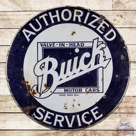 Buick Valve in Head Authorized Service 42" Single Sided Porcelain Sign