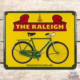 The Raleigh "English Bicycles Since 1887" Single Sided Porcelain Sign w/ Logo
