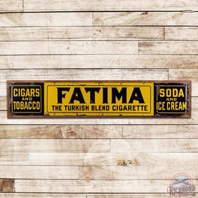 Fatima Cigars Tobacco Soda and Ice Cream 7' Single Sided Porcelain Sign