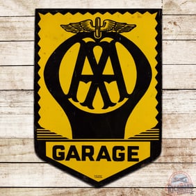 AA Garage Single Sided Porcelain Sign w/ Logo