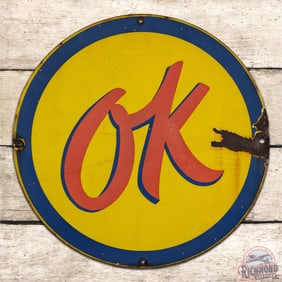 Chevrolet OK 18" Single Sided Porcelain Logo Sign