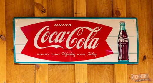 Drink Coca-Cola "Enjoy that Refreshing New Feeling" Single Sided Tin Sign 