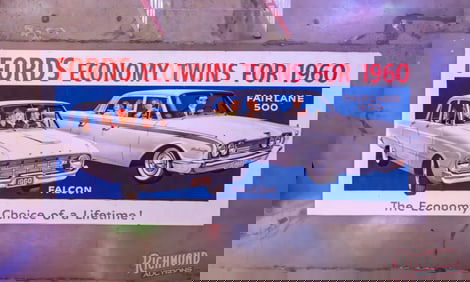 20' x 9' 1960 Ford Fairlane 500 & Falcon Advertising Billboard
