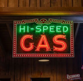 Hi-Speed Gas 5' Single Sided Porcelain Neon Sign