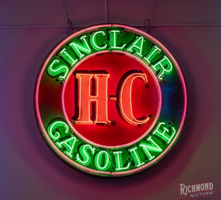 Sinclair H-C Gasoline 48" Single Sided Porcelain Neon Sign