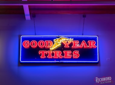 Goodyear Tires Single Sided Porcelain Neon Sign w/ Wingfoot