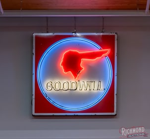 Pontiac Goodwill 6' Single Sided Porcelain Neon Sign "Full Feather"