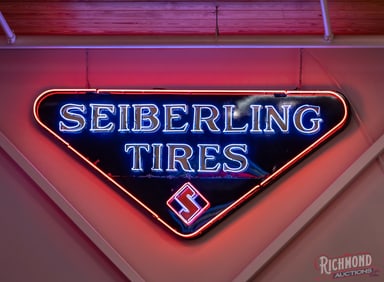 Seiberling Tires Single Sided Porcelain Neon Sign w/ Logo