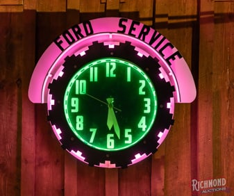 Ford Service Aztec Neon Clock