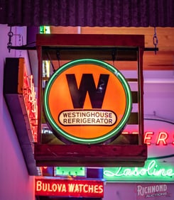Amazing NOS Westinghouse Refrigerator Sign w/ Factory Wooden Crate