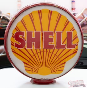 Amazing 15" Shell Gasoline Complete Metal Body Gas Pump Globe