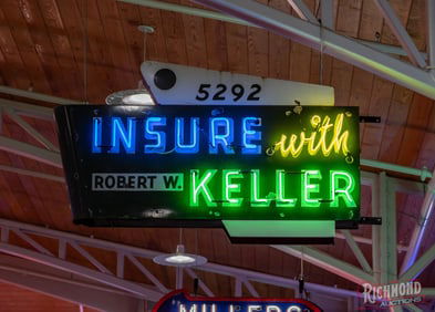 Insure w/ Robert W. Keller Double Sided Porcelain Factory Neon Sign