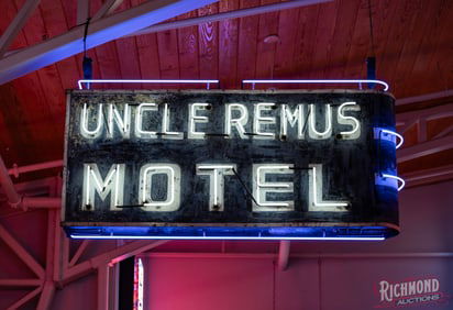Famed Uncle Remus Motel Double Sided Tin Neon Sign Commerce Georgia