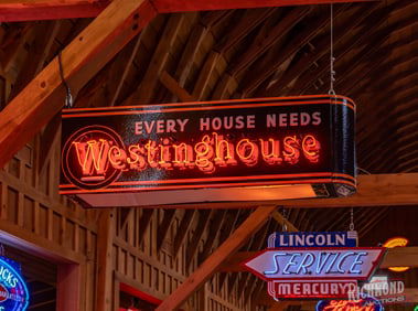 Every House Needs Westinghouse Double Sided Porcelain Neon Sign