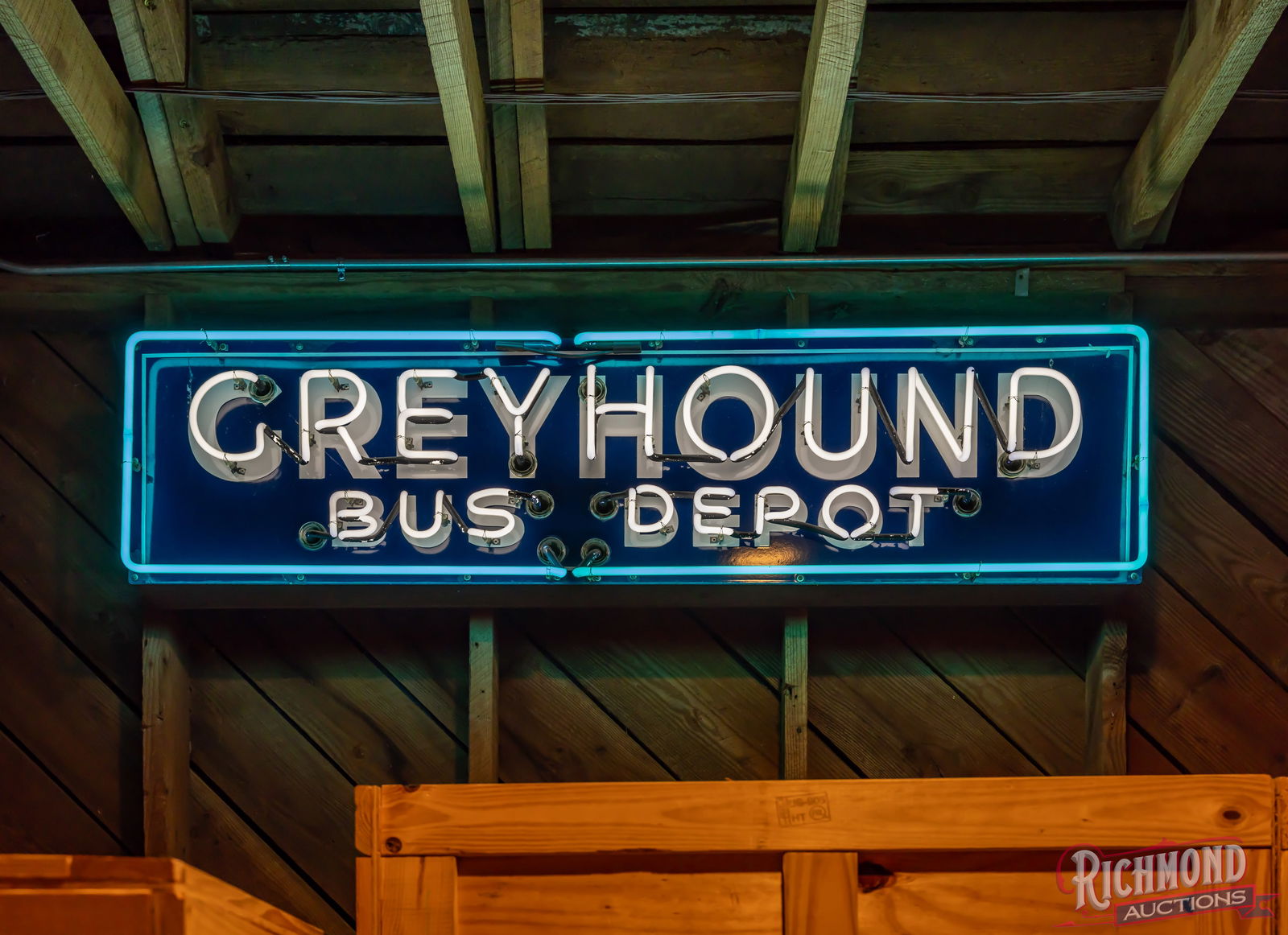 Greyhound Bus Depot Single Sided Porcelain Neon Sign (1 of 1)
