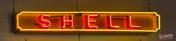 Shell Service Station 9' Single Sided Porcelain Horizontal Neon Sign