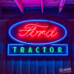 Ford Tractor 6' Single Sided Porcelain Factory Neon Sign