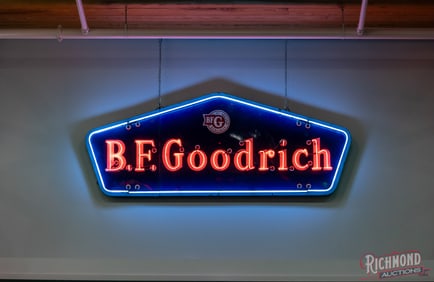 B.F. Goodrich Single Sided Porcelain Factory Neon Sign w/ Logo