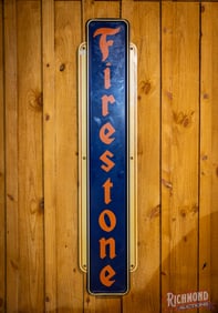 Vertical Firestone Single Sided Tin Sign