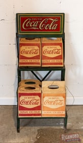 1929 Drink Coca-Cola Display Rack w/ 4 6-Pack Cartons