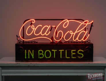 Coca-Cola in Bottles Neon Advertising Counter Top Sign