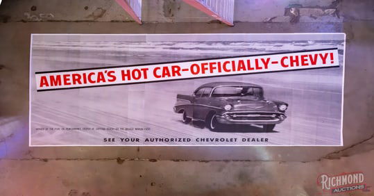 21' x 9' Chevrolet America's Hot Car-Officially-Chevy! Billboard Sign w/ Daytona Beach Scene