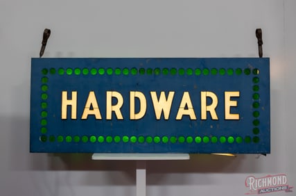 Hardware Double Sided Tin Milk Glass Lighted Sign