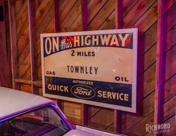 Authorized Ford Quick Service On this Highway 6' Single Sided Tin Sign w/ Logo