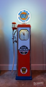 Gulf No-Nox Tokheim 871 Restored Clock Face Gas Pump