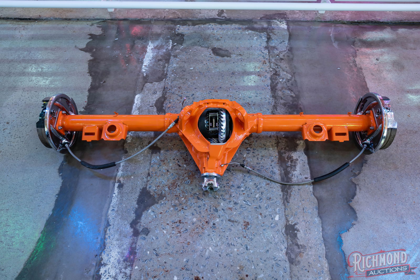 General Motors 12 Bolt Cutaway Rear End: Wonderfully restored GM 12 bolt cataway rear end. This came from General Motors through Rick George. It has very nice paint and displays very well. This would be a great addition to any automotive col