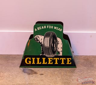 Gillette Tires "A Bear for Wear" Complete Advertising Tire Display Rack 